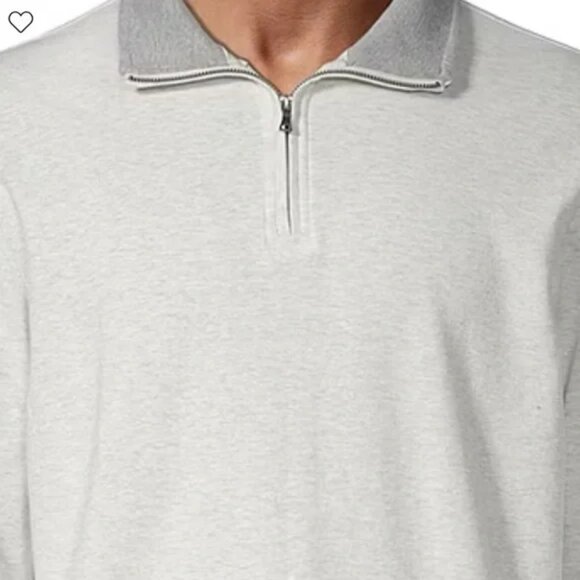 St. John’s Bay Men's heather grey Quarter-Zip Pullover - Picture 3 of 5